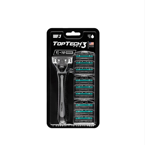 TOPTECH Мужская бритва Pro 3 c 10 сменными кассетами 1.0, Мужская бритва Pro 3 c 10 сменными кассетами
TOPTECH Мужская бритва Pro 3 c 10 сменными кассетами 1.0, Мужская бритва Pro 3 c 10 сменными кассетами