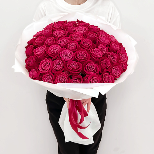

ЛЭТУАЛЬ FLOWERS Букет из розовых роз Шангрила 45 шт, Букет из розовых роз Шангрила 45 шт
