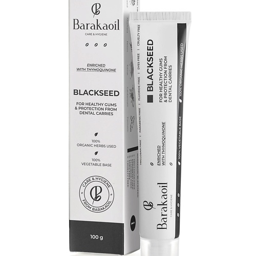 BARAKAOIL Зубная паста с черным тмином Blackseed 100.0, Зубная паста с черным тмином Blackseed
BARAKAOIL Зубная паста с черным тмином Blackseed 100.0, Зубная паста с черным тмином Blackseed