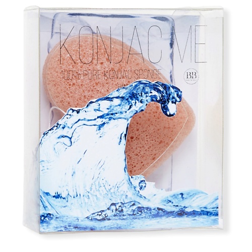 фото Beauty bar воздушный спонж мочалка konjac me для умывания конняку розовая глина в форме сердца