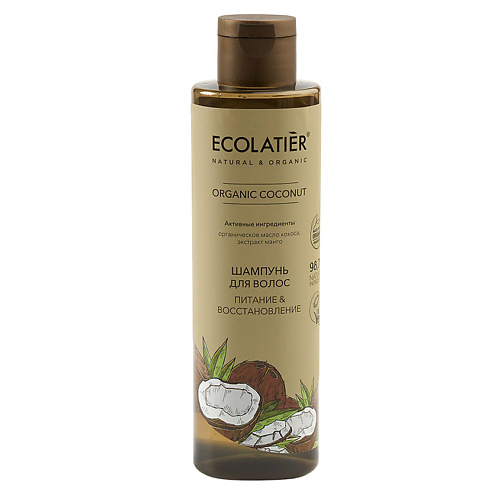 фото Ecolatier green шампунь для волос питание & восстановление organic coconut