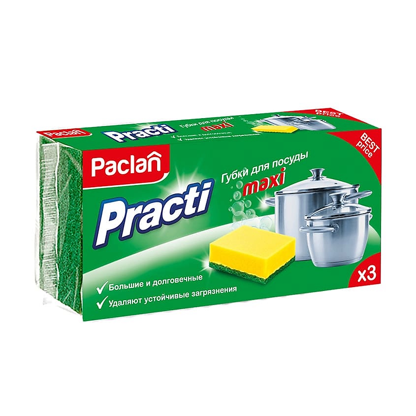 Средства для мытья посуды PACLAN Practi Maxi Губки для посуды –  .
