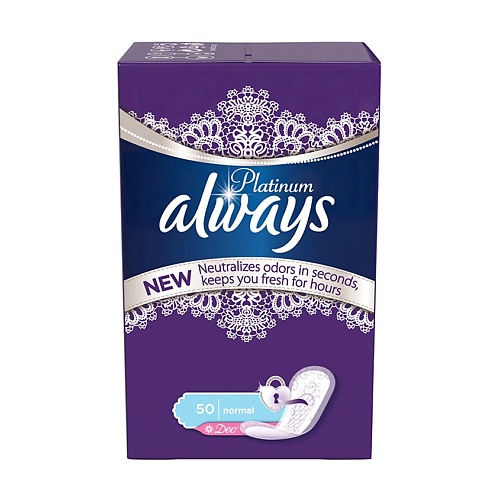 ALWAYS Женские гигиенические прокладки на каждый день Platinum Collection Deo Normal, Женские гигиенические прокладки на каждый день Platinum Collection Deo Normal
ALWAYS Женские гигиенические прокладки на каждый день Platinum Collection Deo Normal, Женские гигиенические прокладки на каждый день Platinum Collection Deo Normal