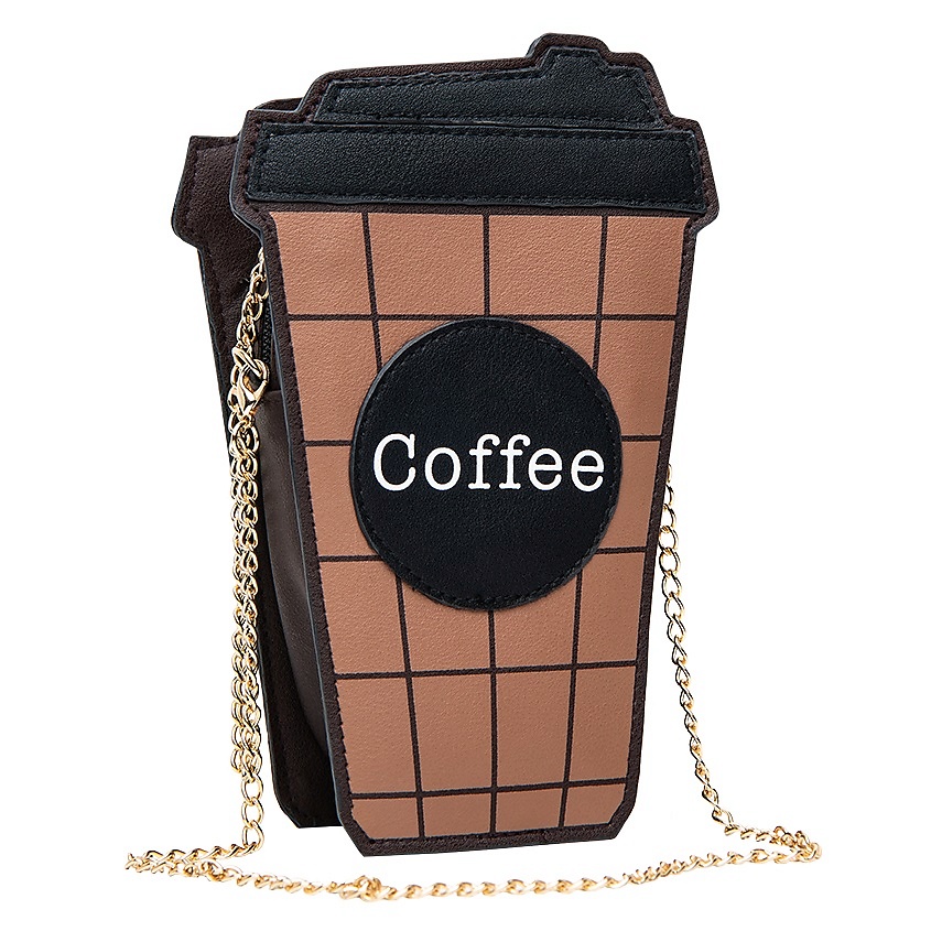 Модные аксессуары ЛЭТУАЛЬ Маленькая сумка на плечо "Стакан кофе" COFFEE ...