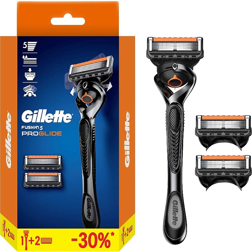 Бритвенные станки GILLETTE Мужская бритва с 3 сменными кассетами, с 5 ...