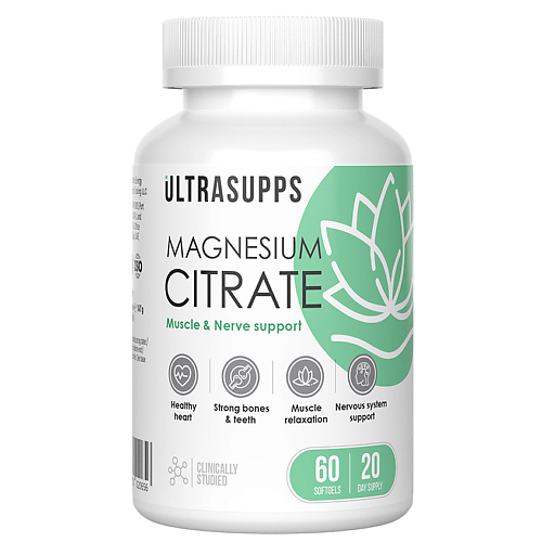 ULTRASUPPS Витаминный комплекс Magnesium Citrate, Витаминный комплекс Magnesium Citrate
ULTRASUPPS Витаминный комплекс Magnesium Citrate, Витаминный комплекс Magnesium Citrate