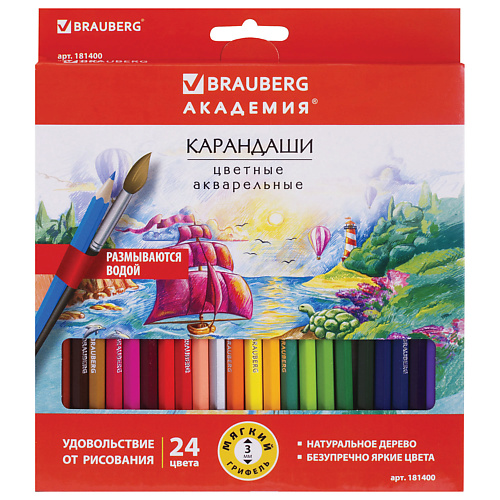 BRAUBERG Карандаши цветные акварельные "АКАДЕМИЯ", Карандаши цветные акварельные "АКАДЕМИЯ"
BRAUBERG Карандаши цветные акварельные "АКАДЕМИЯ", Карандаши цветные акварельные "АКАДЕМИЯ"