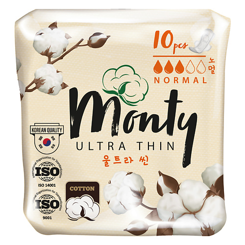 MONTY Женские гигиенические прокладки ULTRA THIN NORMAL PLUS 10.0, Женские гигиенические прокладки ULTRA THIN NORMAL PLUS
MONTY Женские гигиенические прокладки ULTRA THIN NORMAL PLUS 10.0, Женские гигиенические прокладки ULTRA THIN NORMAL PLUS