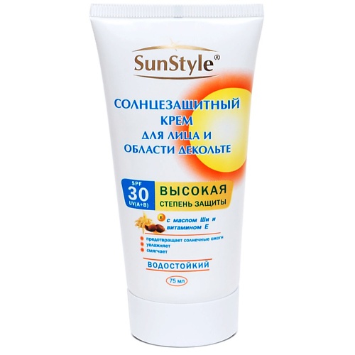 SUN STYLE Крем для лица и области декольте солнцезащитный SPF-30 75.0, Крем для лица и области декольте солнцезащитный SPF-30
SUN STYLE Крем для лица и области декольте солнцезащитный SPF-30 75.0, Крем для лица и области декольте солнцезащитный SPF-30