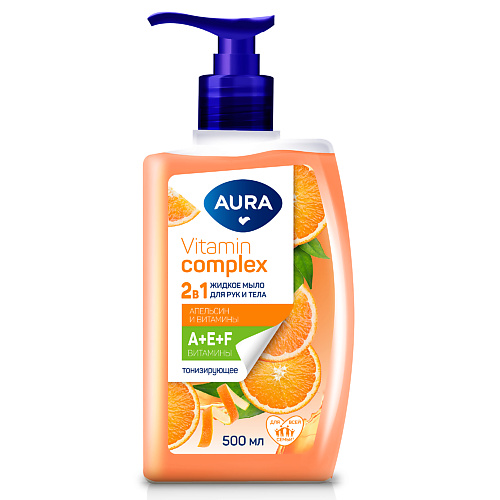 AURA Vitamin Complex Жидкое мыло 2в1 для рук и тела Апельсин и витамины 500.0, Vitamin Complex Жидкое мыло 2в1 для рук и тела Апельсин и витамины
AURA Vitamin Complex Жидкое мыло 2в1 для рук и тела Апельсин и витамины 500.0, Vitamin Complex Жидкое мыло 2в1 для рук и тела Апельсин и витамины