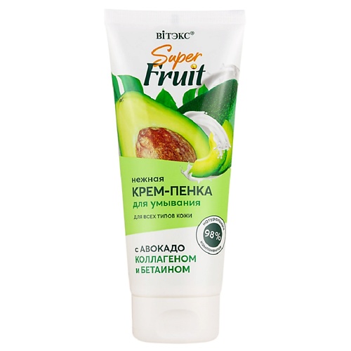 ВИТЭКС Нежная крем-пенка для умывания с авокадо, коллагеном и бетаином Super FRUIT 200.0, Нежная крем-пенка для умывания с авокадо, коллагеном и бетаином Super FRUIT
ВИТЭКС Нежная крем-пенка для умывания с авокадо, коллагеном и бетаином Super FRUIT 200.0, Нежная крем-пенка для умывания с авокадо, коллагеном и бетаином Super FRUIT
