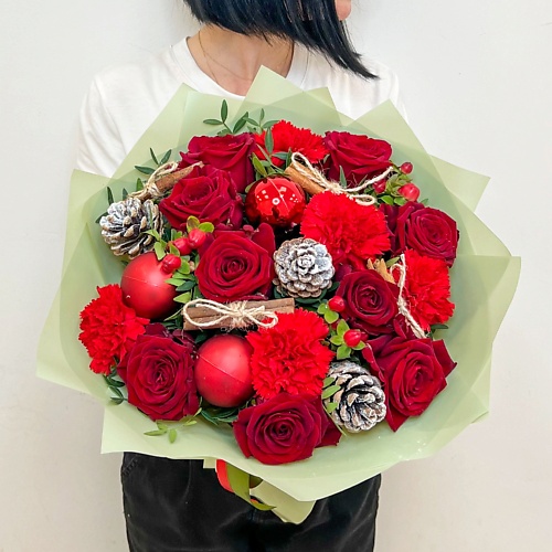 ЛЭТУАЛЬ FLOWERS Новогодний букет из розы, диантусов и новогоднего декора Тайна, Новогодний букет из розы, диантусов и новогоднего декора Тайна
ЛЭТУАЛЬ FLOWERS Новогодний букет из розы, диантусов и новогоднего декора Тайна, Новогодний букет из розы, диантусов и новогоднего декора Тайна