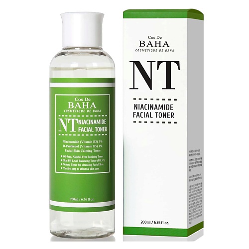COS DE BAHA NT Niacinamide Facial Toner Тонер для лица 200.0, NT Niacinamide Facial Toner Тонер для лица
COS DE BAHA NT Niacinamide Facial Toner Тонер для лица 200.0, NT Niacinamide Facial Toner Тонер для лица