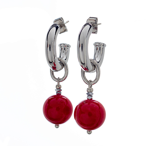 LANZEROTTI Серьги Crespino полукольца, с кораллом, Серьги Crespino полукольца, с кораллом
LANZEROTTI Серьги Crespino полукольца, с кораллом, Серьги Crespino полукольца, с кораллом