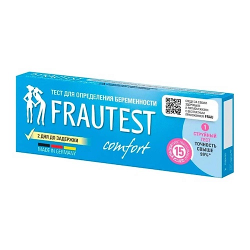 FRAUTEST Тест для определения беременности comfort 1.0, Тест для определения беременности comfort
FRAUTEST Тест для определения беременности comfort 1.0, Тест для определения беременности comfort