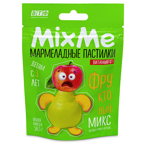MIXME Витамин С мармелад со вкусом фруктовый микс (яблоко, персик, груша), Витамин С мармелад со вкусом фруктовый микс (яблоко, персик, груша)
MIXME Витамин С мармелад со вкусом фруктовый микс (яблоко, персик, груша), Витамин С мармелад со вкусом фруктовый микс (яблоко, персик, груша)