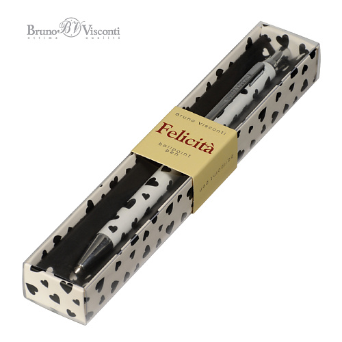 BRUNO VISCONTI Ручка "Felicita.Black&White. СЕРДЕЧКИ" шариковая металлическая синяя 0,7 мм, Ручка "Felicita.Black&White. СЕРДЕЧКИ" шариковая металлическая синяя 0,7 мм
BRUNO VISCONTI Ручка "Felicita.Black&White. СЕРДЕЧКИ" шариковая металлическая синяя 0,7 мм, Ручка "Felicita.Black&White. СЕРДЕЧКИ" шариковая металлическая синяя 0,7 мм