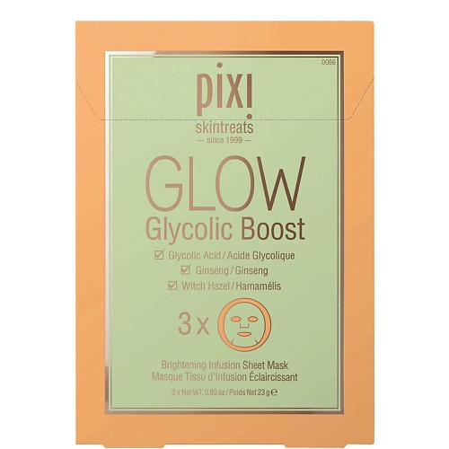 PIXI Тканевая маска для лица с гликолевой кислотой Glow 69.0, Тканевая маска для лица с гликолевой кислотой Glow
PIXI Тканевая маска для лица с гликолевой кислотой Glow 69.0, Тканевая маска для лица с гликолевой кислотой Glow