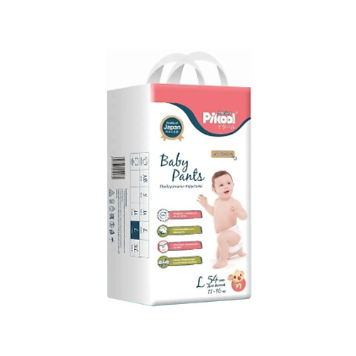PIKOOL Подгузники-трусики Premium L (11-16 кг.) 54.0, Подгузники-трусики Premium L (11-16 кг.)
PIKOOL Подгузники-трусики Premium L (11-16 кг.) 54.0, Подгузники-трусики Premium L (11-16 кг.)