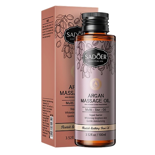 SADOER Массажное масло питательное и успокаивающее c арганой, Массажное масло питательное и успокаивающее c арганой
SADOER Массажное масло питательное и успокаивающее c арганой, Массажное масло питательное и успокаивающее c арганой
