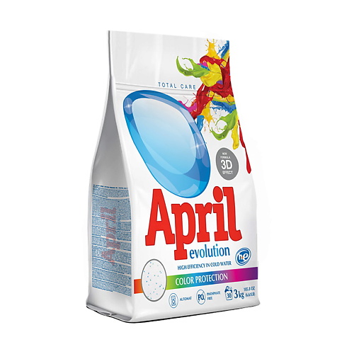 APRIL EVOLUTION Color protection Стиральный порошок 3000.0, Color protection Стиральный порошок
APRIL EVOLUTION Color protection Стиральный порошок 3000.0, Color protection Стиральный порошок