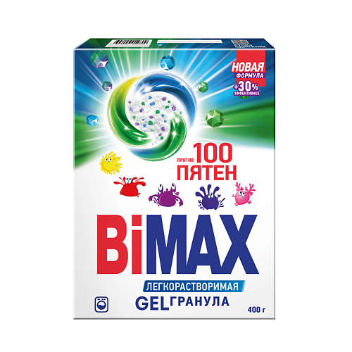BIMAX Стиральный порошок 100 пятен Automat Gelгранула 400.0, Стиральный порошок 100 пятен Automat Gelгранула
BIMAX Стиральный порошок 100 пятен Automat Gelгранула 400.0, Стиральный порошок 100 пятен Automat Gelгранула