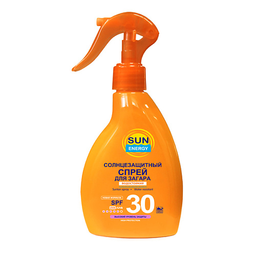 SUN ENERGY Солнцезащитный спрей для загара водостойкий SPF 30 200, Солнцезащитный спрей для загара водостойкий SPF 30
SUN ENERGY Солнцезащитный спрей для загара водостойкий SPF 30 200, Солнцезащитный спрей для загара водостойкий SPF 30