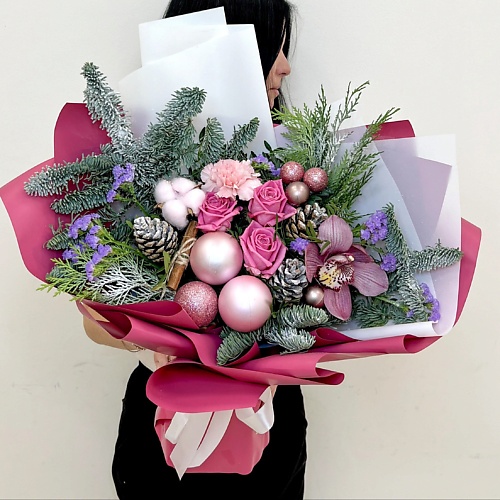 ЛЭТУАЛЬ FLOWERS Новогодний букет с розами, орхидеей, диантусом и декором Звезда, Новогодний букет с розами, орхидеей, диантусом и декором Звезда
ЛЭТУАЛЬ FLOWERS Новогодний букет с розами, орхидеей, диантусом и декором Звезда, Новогодний букет с розами, орхидеей, диантусом и декором Звезда