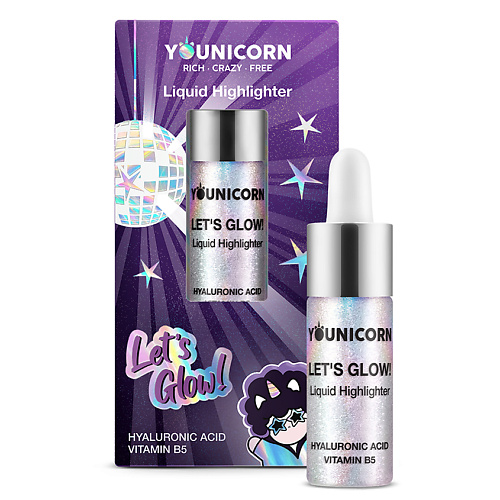 YOUNICORN Жидкий голографический хайлайтер для лица с гиалуроновой кислотой LET'S GLOW!, Жидкий голографический хайлайтер для лица с гиалуроновой кислотой LET'S GLOW!
YOUNICORN Жидкий голографический хайлайтер для лица с гиалуроновой кислотой LET'S GLOW!, Жидкий голографический хайлайтер для лица с гиалуроновой кислотой LET'S GLOW!