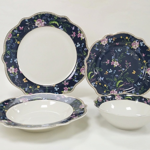 ARYA HOME COLLECTION Набор Столовой Посуды из костяного фарфора Black Lotus, Набор Столовой Посуды из костяного фарфора Black Lotus
ARYA HOME COLLECTION Набор Столовой Посуды из костяного фарфора Black Lotus, Набор Столовой Посуды из костяного фарфора Black Lotus