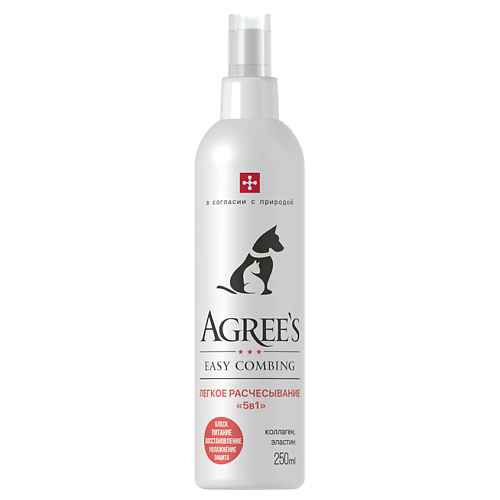 AGREE'S FOR PETS Спрей для животных Лёгкое расчёсывание "5в1" EASY COMBING, с коллагеном и эластином 250.0, Спрей для животных Лёгкое расчёсывание "5в1" EASY COMBING, с коллагеном и эластином
AGREE'S FOR PETS Спрей для животных Лёгкое расчёсывание "5в1" EASY COMBING, с коллагеном и эластином 250.0, Спрей для животных Лёгкое расчёсывание "5в1" EASY COMBING, с коллагеном и эластином