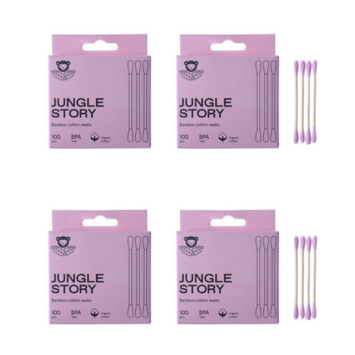 JUNGLE STORY Бамбуковые Ватные палочки с органическим Розовым хлопком 400.0, Бамбуковые Ватные палочки с органическим Розовым хлопком
JUNGLE STORY Бамбуковые Ватные палочки с органическим Розовым хлопком 400.0, Бамбуковые Ватные палочки с органическим Розовым хлопком