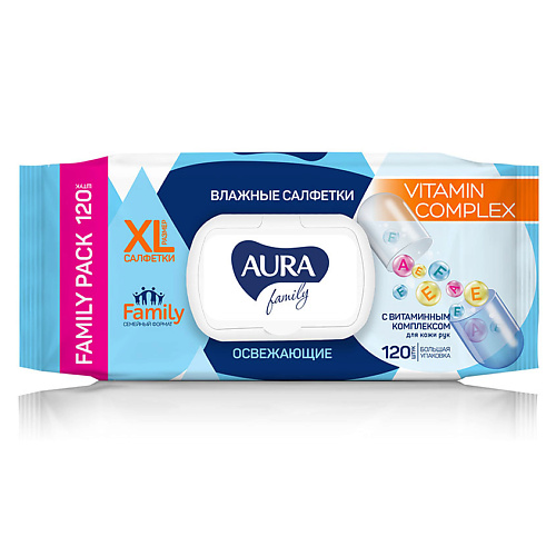 AURA Family Влажные салфетки освежающие XL 120.0, Family Влажные салфетки освежающие XL
AURA Family Влажные салфетки освежающие XL 120.0, Family Влажные салфетки освежающие XL