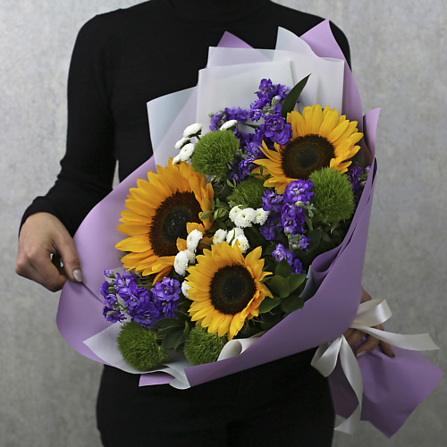 FLORPRO Букет из подсолнуха, маттиолы, гвоздики и хризантемы "Солнечная поляна", Букет из подсолнуха, маттиолы, гвоздики и хризантемы "Солнечная поляна"
FLORPRO Букет из подсолнуха, маттиолы, гвоздики и хризантемы "Солнечная поляна", Букет из подсолнуха, маттиолы, гвоздики и хризантемы "Солнечная поляна"