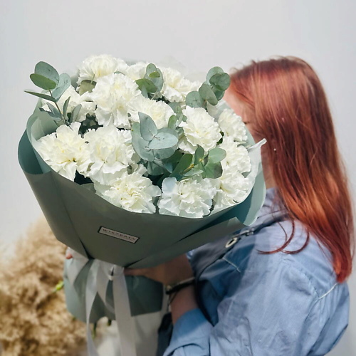 WISTERIA Монобукет из 15 белоснежных диантусов и ароматного эвкалипта "Океанический бриз", Монобукет из 15 белоснежных диантусов и ароматного эвкалипта "Океанический бриз"
WISTERIA Монобукет из 15 белоснежных диантусов и ароматного эвкалипта "Океанический бриз", Монобукет из 15 белоснежных диантусов и ароматного эвкалипта "Океанический бриз"