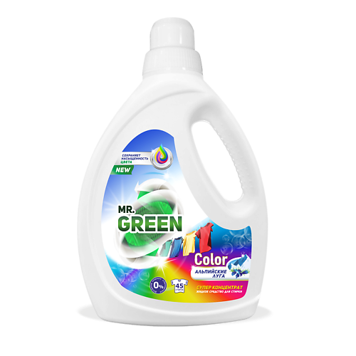MR.GREEN Гель для стирки цветного белья Color Альпийские луга 1500, Гель для стирки цветного белья Color Альпийские луга
MR.GREEN Гель для стирки цветного белья Color Альпийские луга 1500, Гель для стирки цветного белья Color Альпийские луга