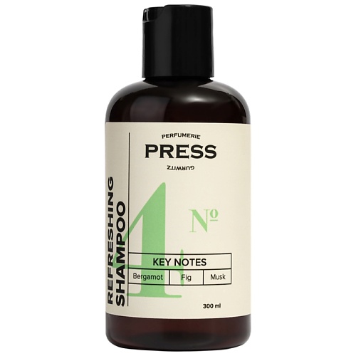 PRESS GURWITZ PERFUMERIE Шампунь для волос женский безсульфатный парфюмированный №4 300, Шампунь для волос женский безсульфатный парфюмированный №4
PRESS GURWITZ PERFUMERIE Шампунь для волос женский безсульфатный парфюмированный №4 300, Шампунь для волос женский безсульфатный парфюмированный №4