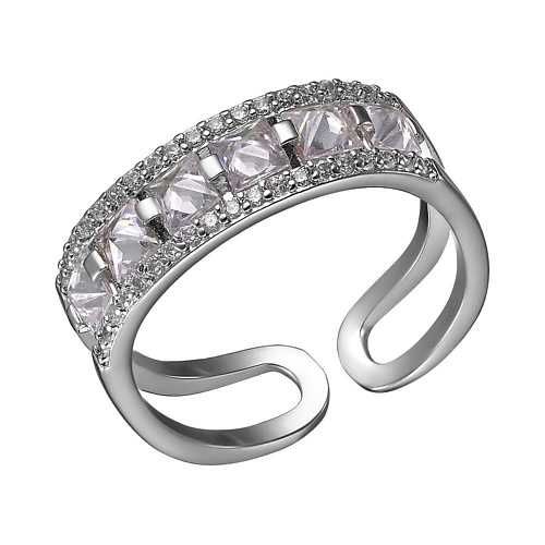 UVI JEWELLERY Серебристое безразмерное кольцо с прозрачными кристаллами квадратной огранки, Серебристое безразмерное кольцо с прозрачными кристаллами квадратной огранки
UVI JEWELLERY Серебристое безразмерное кольцо с прозрачными кристаллами квадратной огранки, Серебристое безразмерное кольцо с прозрачными кристаллами квадратной огранки