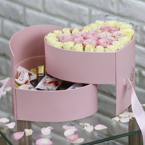 FLORPRO Розовое сердце с кустовыми розами и конфетами, Розовое сердце с кустовыми розами и конфетами
FLORPRO Розовое сердце с кустовыми розами и конфетами, Розовое сердце с кустовыми розами и конфетами