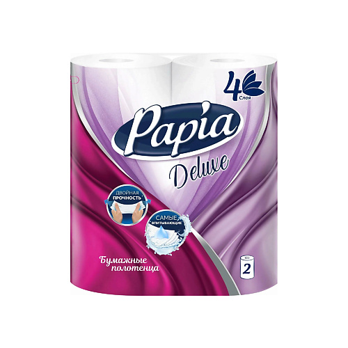 PAPIA Deluxe Бумажные полотенца в рулоне 4 слоя, Deluxe Бумажные полотенца в рулоне 4 слоя
PAPIA Deluxe Бумажные полотенца в рулоне 4 слоя, Deluxe Бумажные полотенца в рулоне 4 слоя