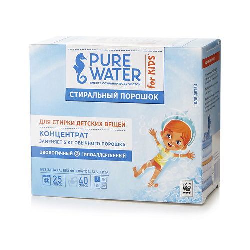PURE WATER Стиральный порошок для детского белья 800, Стиральный порошок для детского белья
PURE WATER Стиральный порошок для детского белья 800, Стиральный порошок для детского белья