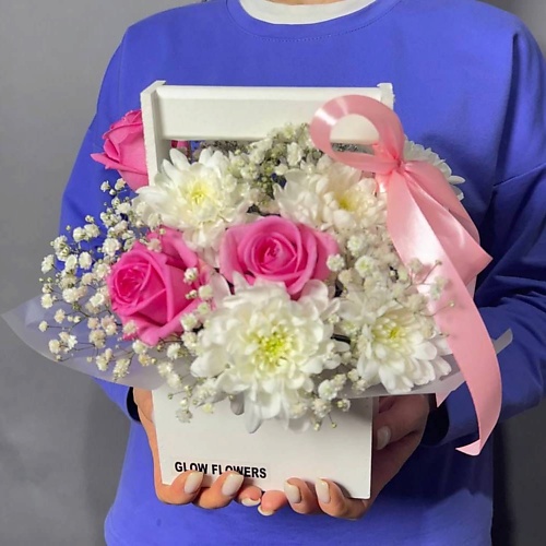 GLOW FLOWERS Композиция в ящичке с розами, гипсафилой и хризантемой, Композиция в ящичке с розами, гипсафилой и хризантемой
GLOW FLOWERS Композиция в ящичке с розами, гипсафилой и хризантемой, Композиция в ящичке с розами, гипсафилой и хризантемой