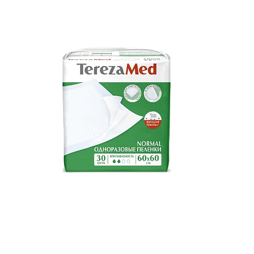 TEREZAMED Пеленки одноразовые впитывающие Normal 60x60 см 30.0, Пеленки одноразовые впитывающие Normal 60x60 см
TEREZAMED Пеленки одноразовые впитывающие Normal 60x60 см 30.0, Пеленки одноразовые впитывающие Normal 60x60 см