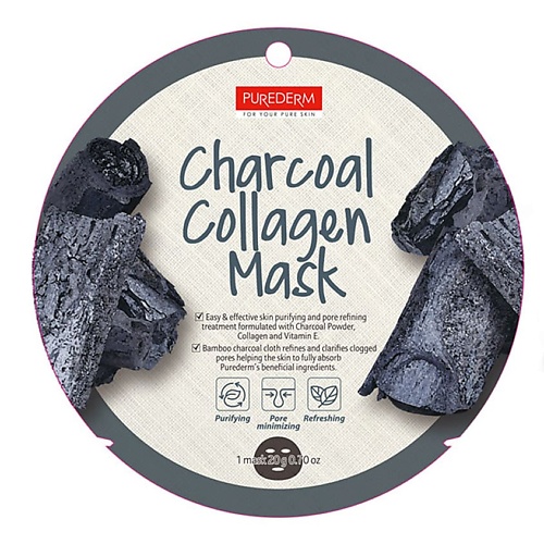 PUREDERM Маска коллагеновая очищающая с экстрактом угля Charcoal Collagen Mask, Маска коллагеновая очищающая с экстрактом угля Charcoal Collagen Mask
PUREDERM Маска коллагеновая очищающая с экстрактом угля Charcoal Collagen Mask, Маска коллагеновая очищающая с экстрактом угля Charcoal Collagen Mask