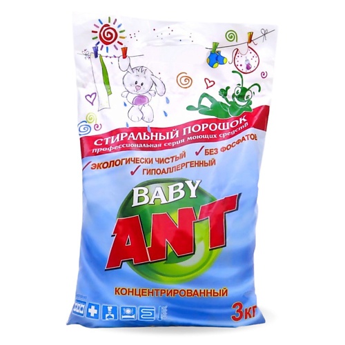 ANT Стиральный порошок Детский, для новорождённых, концентрированный 3000, Стиральный порошок Детский, для новорождённых, концентрированный
ANT Стиральный порошок Детский, для новорождённых, концентрированный 3000, Стиральный порошок Детский, для новорождённых, концентрированный