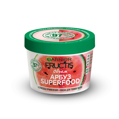 GARNIER Маска для тонких волос 3в1 "Арбуз Superfood Объем" Fructis, Маска для тонких волос 3в1 "Арбуз Superfood Объем" Fructis
GARNIER Маска для тонких волос 3в1 "Арбуз Superfood Объем" Fructis, Маска для тонких волос 3в1 "Арбуз Superfood Объем" Fructis
