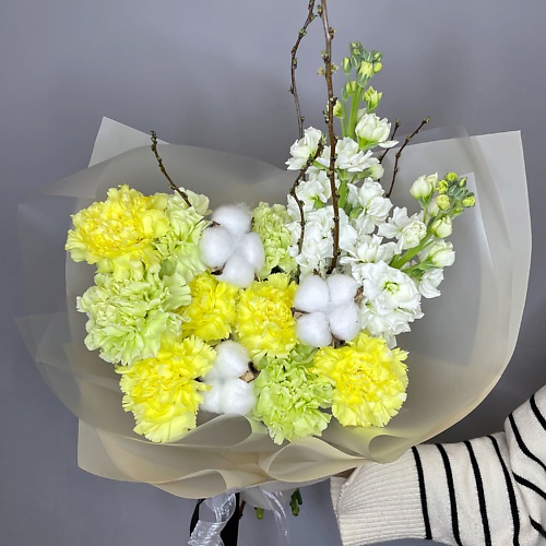 ELEVEN FLOWERS Яркая композиция с хлопком и ароматной маттиолой, Яркая композиция с хлопком и ароматной маттиолой
ELEVEN FLOWERS Яркая композиция с хлопком и ароматной маттиолой, Яркая композиция с хлопком и ароматной маттиолой