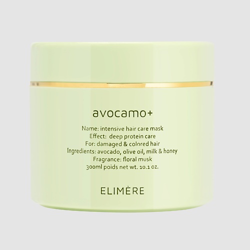 ELIMERE Avocamo+ intensive repair маска-пудинг для волос, Avocamo+ intensive repair маска-пудинг для волос
ELIMERE Avocamo+ intensive repair маска-пудинг для волос, Avocamo+ intensive repair маска-пудинг для волос