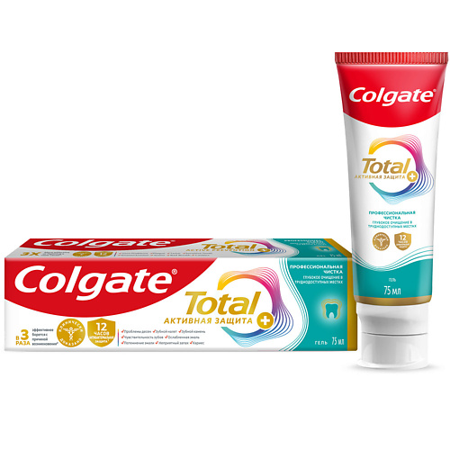 COLGATE Зубная паста Профессиональная чистка TOTAL 75.0, Зубная паста Профессиональная чистка TOTAL
COLGATE Зубная паста Профессиональная чистка TOTAL 75.0, Зубная паста Профессиональная чистка TOTAL