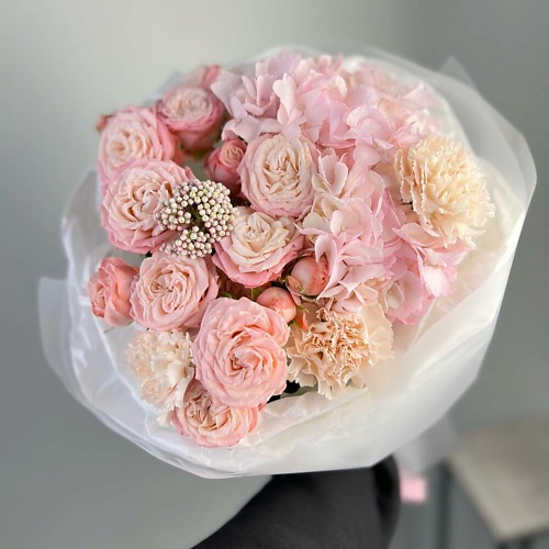 FLORES Нежная гортензия с пионовидными розами и диантусами, Нежная гортензия с пионовидными розами и диантусами
FLORES Нежная гортензия с пионовидными розами и диантусами, Нежная гортензия с пионовидными розами и диантусами